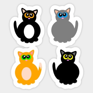 Four cute kitties Sticker